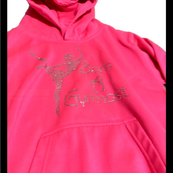 Girls Crystallized Born A Gymnast Gymnastics Hoodie Dance Kids Hoody Varsany - Picture 4 of 4
